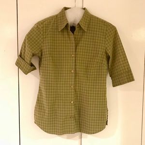 Crossroads Olive Half Sleeve Button Down